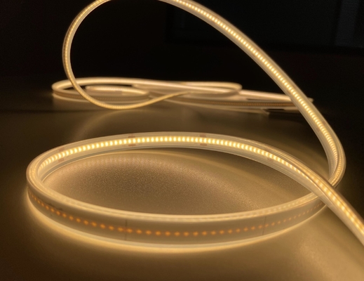 Fleksibel Tahan Air COB LED Strip Light IP65 Silicon Extrusion 3000K