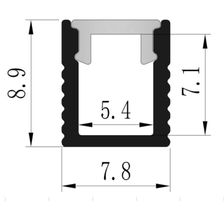 Profil Aluminium Lampu LED Anodized 7.8 X 8.9mm led strip channel