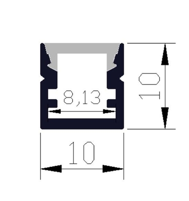 Flame Retardant LED Light Aluminium Profile 10 X 10mm Led Aluminium Channel