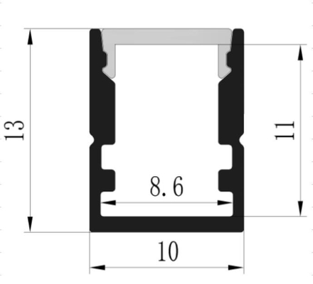 Aviation 6063 Aluminium Recessed Led Profile 10 X 13mm Tahan Cuaca