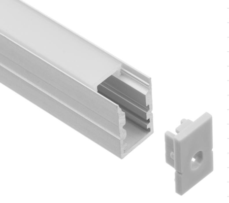 6063 Alloy LED Light Aluminium Profile 10 X 15m Dengan Penutup Mpolycarbonate