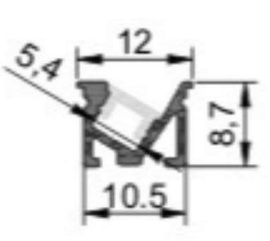 Aluminium Led Strip Light Profile Flush Mount 10.5 X 8.7mm RoHS